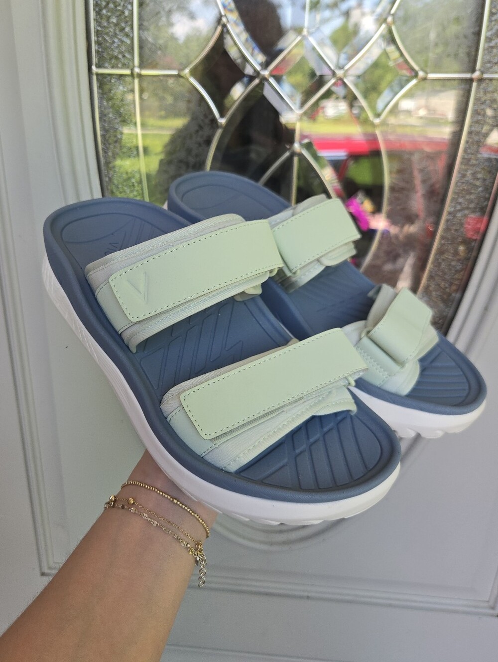 Vionic Renewal Recovery Sandals Blue